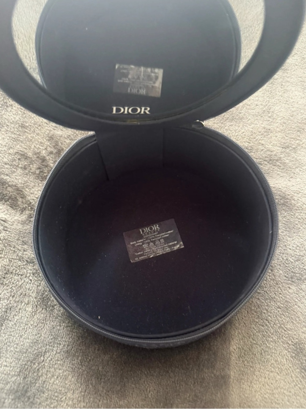 Dior makeup vanity bag with mirror